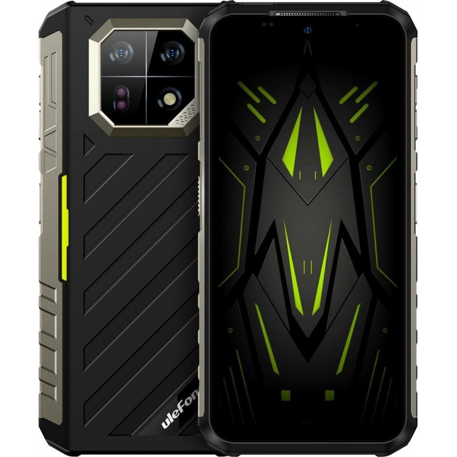 Ulefone Armor 22 (128 GB, Some Green, 6.58", Dual SIM, 64 Mpx, 4G), Smartphone, Grün, Schwarz