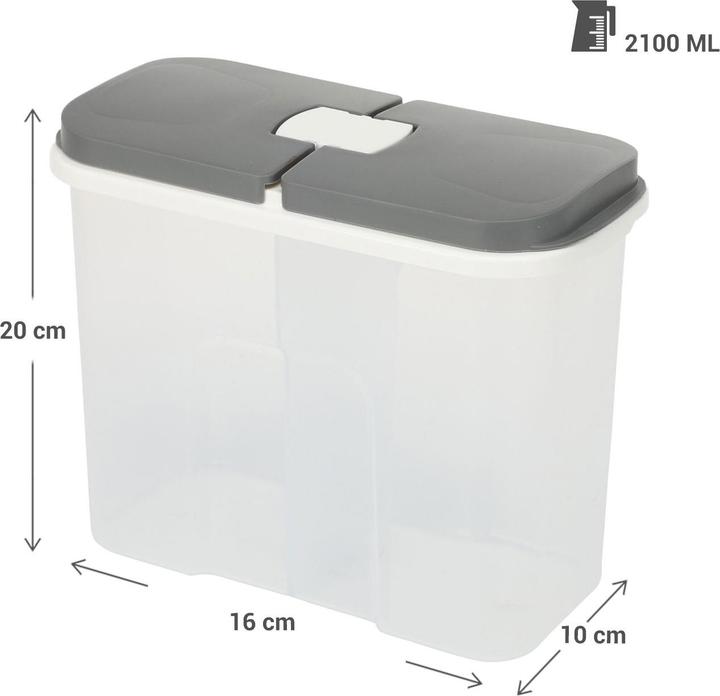 Actual product image Excellent Houseware Set of 2 storage jars with 2 compartments, 2100 ml (2.10 l)
