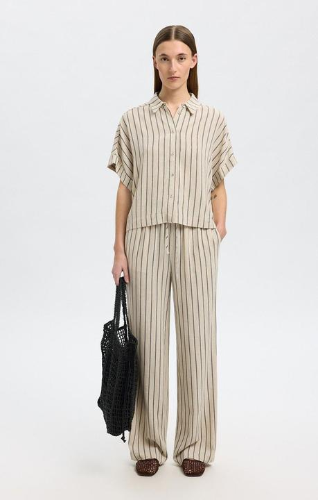Produktbild Selected Femme Slfviva Ss Striped Cropped Shirt Noos (40)