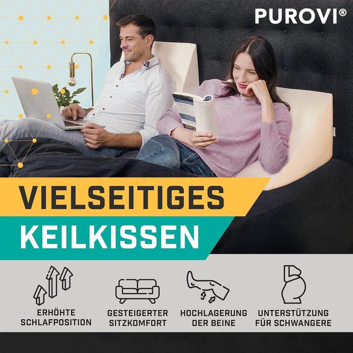 Actual product image Purovin Keilkissen für Bett und Couch