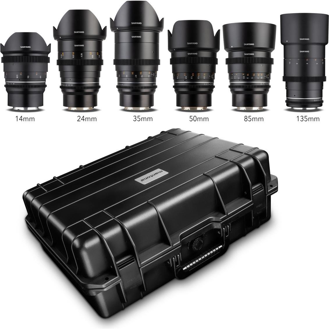 Samyang MF 14/24/35/50/85/135 MK2 Koffer Sony E (Sony E, Vollformat), Objektiv, Schwarz