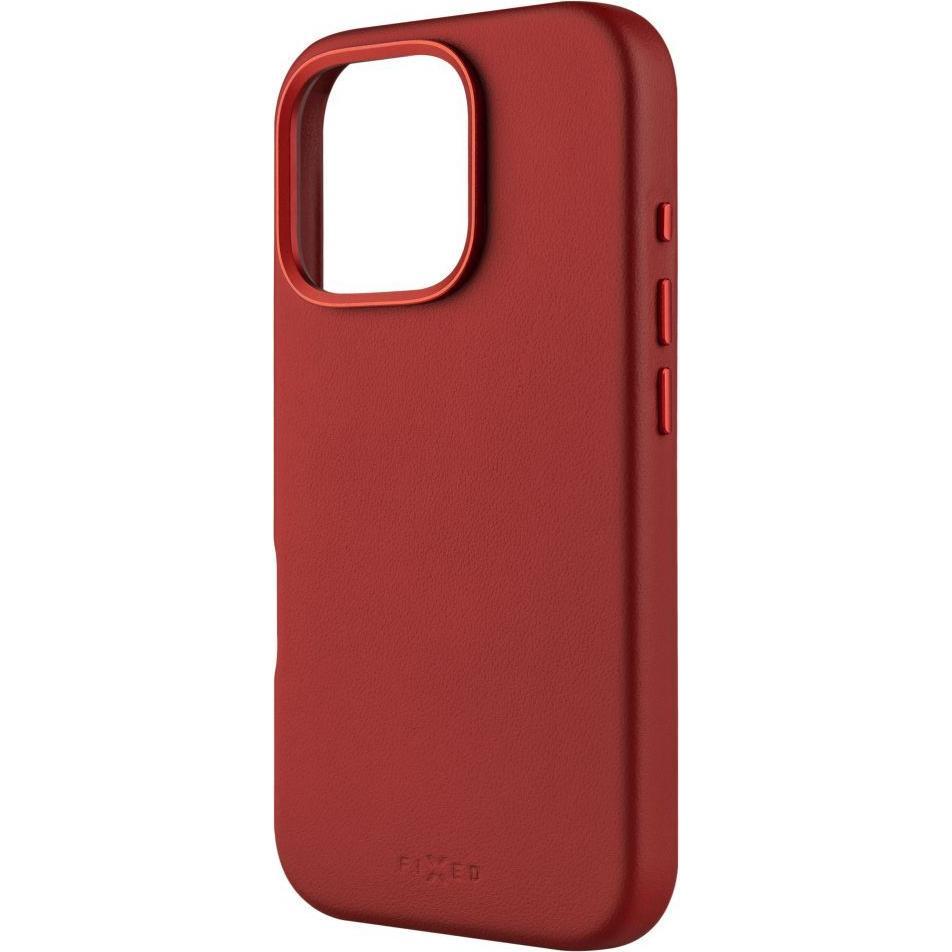 Fixed Fixiertes MagLeather Rückseite Apfel iPhone 16 Pro Leder Rot (Apple iPhone 16 Pro), Smartphone Hülle, Rot