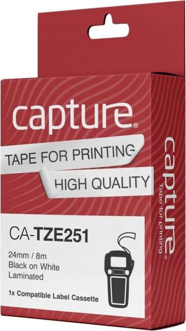 Productafbeelding Capture Tape Zwart op Wit 24mm (2.40 cm, Zwart)
