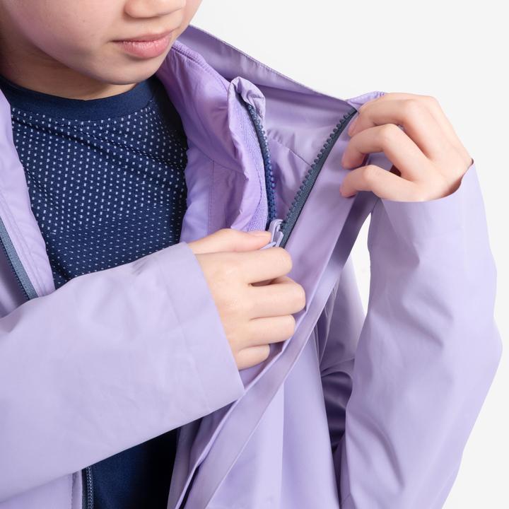 Actual product image Kiprun Children's running jacket 3-in-1 waterproof removable inner jacket - purple (122)