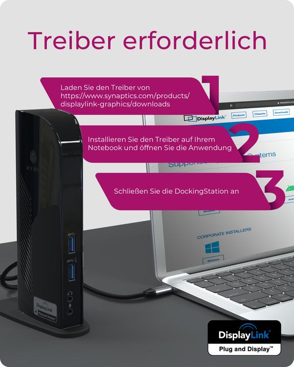 Produktbild Icy Box Ib-Dk2242ac (USB-B, 6 Ports)