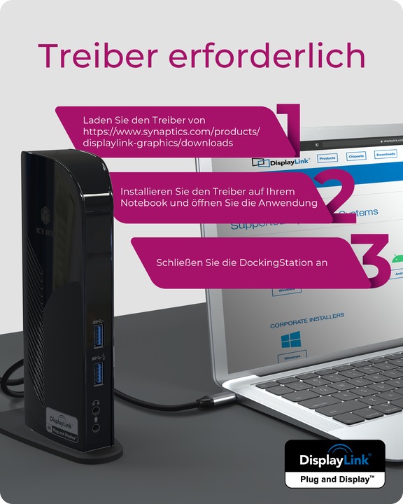 Immagine prodotto Icy Box Ib-Dk2242ac (USB-B, 6 Porti)