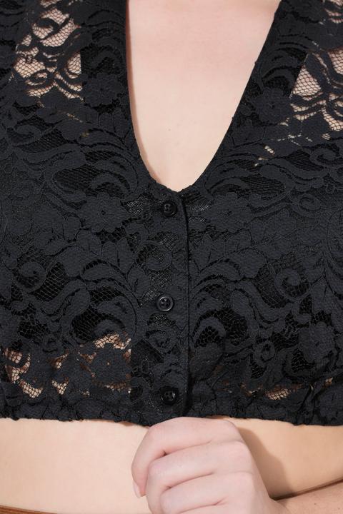 Image du produit Ulla Popken Chemisier traditionnel Dirndl à dentelle. Décolleté en V et manches 3/4/ Taille élastique (50)