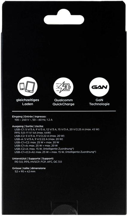 Produktbild Onit USB-Wandladegerät Triple 2C1A 45 W GaN Weiss (45 W, 3 Ports)