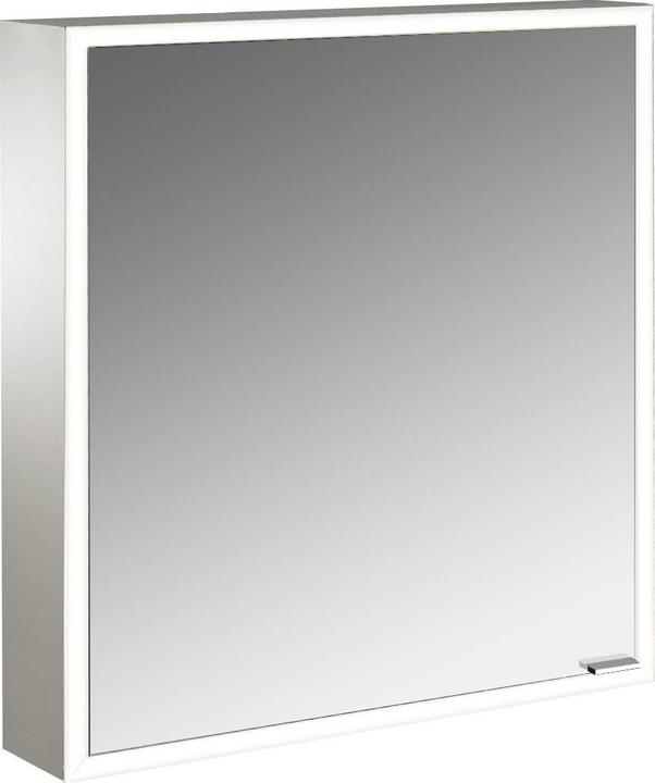Emco prime Facelift Lichtspiegelschrank, 600 mm, 1 Tür, Anschlag links, mit verspiegelten Seitenwä