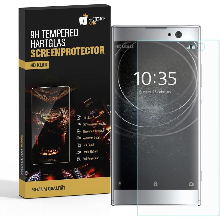 Protectorking 4x echtes Tempered 9H Panzerhartglas 3D KLAR (4 Stück, Sony Xperia XA2), Smartphone Schutzfolie, Transpare...