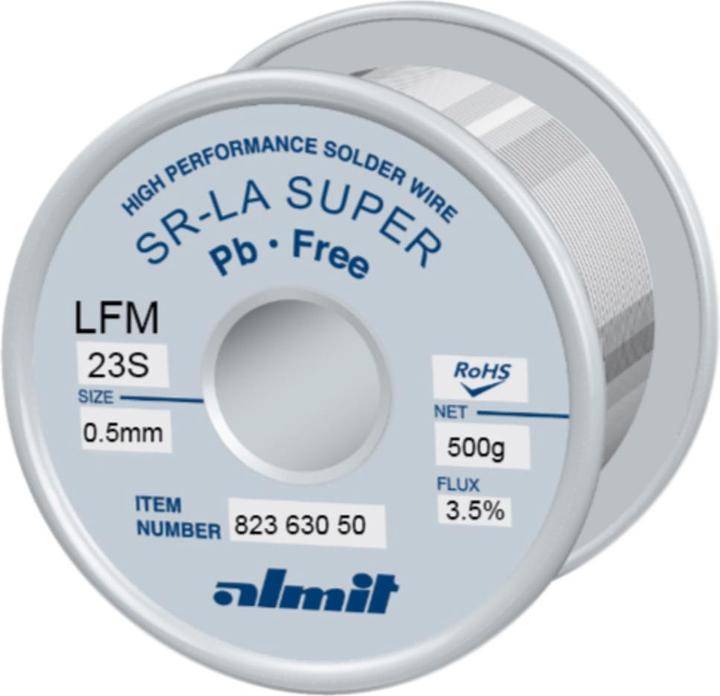 Almit Solder wire, SR-LA SUPER LFM-23-S, 0.5 mm, 500 g (Solder wire dispenser)
