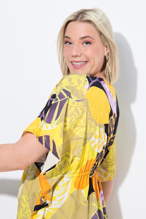 Produktbild Ulla Popken Kaftan, Zitronen, Oversized, V-Ausschnitt, Halbarm (58, 60, 62)