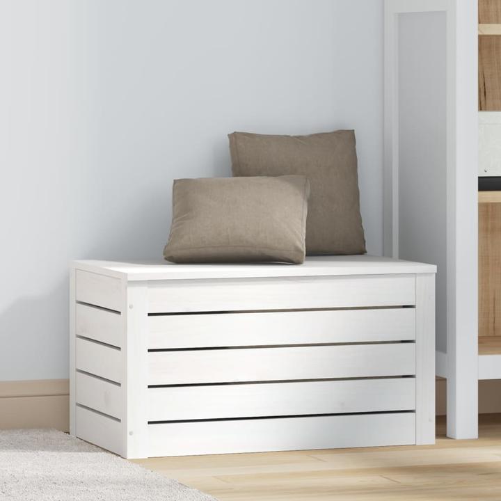 Produktbild VidaXL Truhe Weiss 59,5x36,5x33 cm Massivholz Kiefer,Farbe (59.5 x 36.5 x 33 cm)