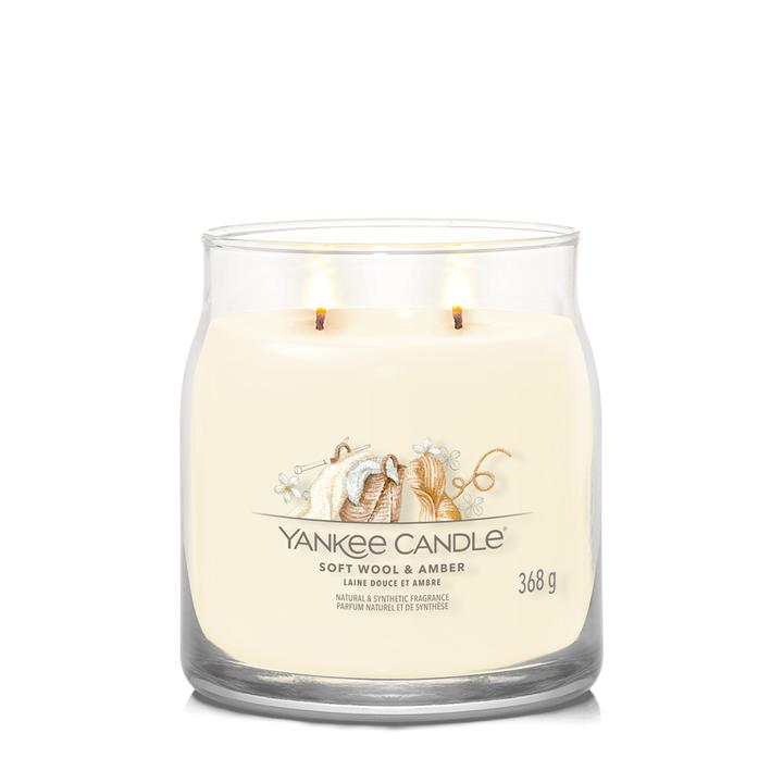 Actual product image Yankee Candle Duftkerze Soft Wool & Amber Signature Medium Jar