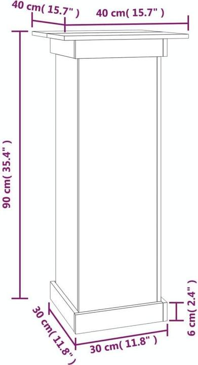 Image du produit vidaXL Blumenständer 40x40x90 cm Massivholz Kiefer,Material