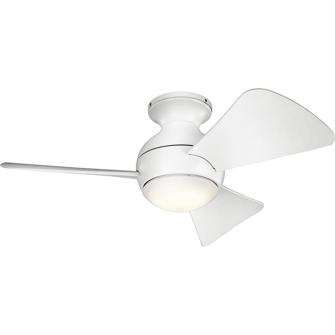 Elstead Lighting Sola leiser Deckenventilator mit LED Licht Ø86cm + Fernbedienung Silber, Ventilator, Silber