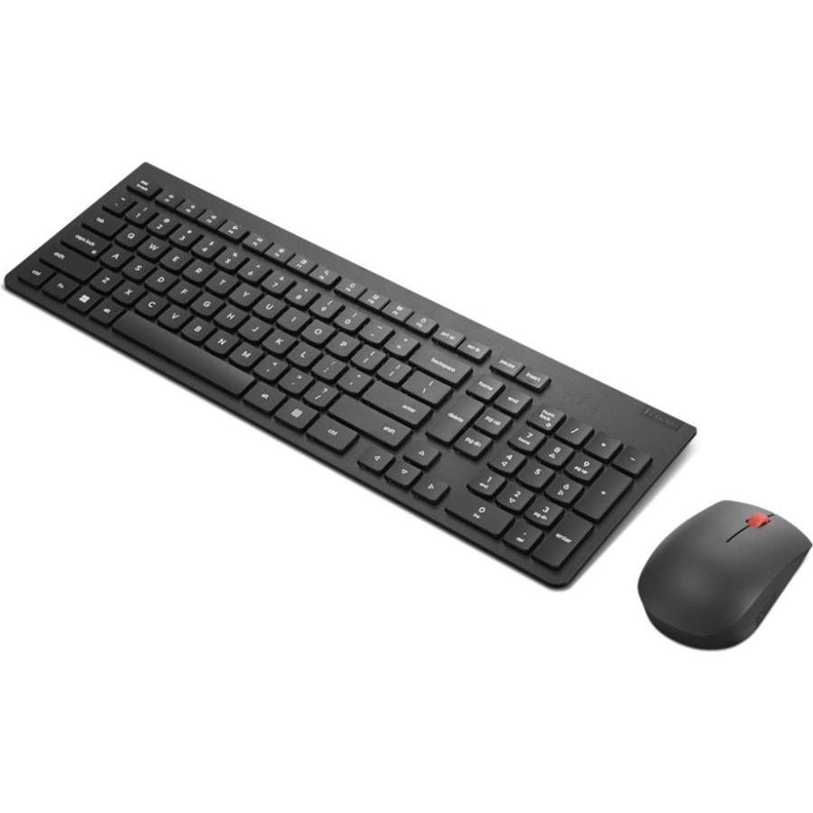Lenovo Combo Wireless Essenziale (FR, Senza fili), Tastiera, Nero