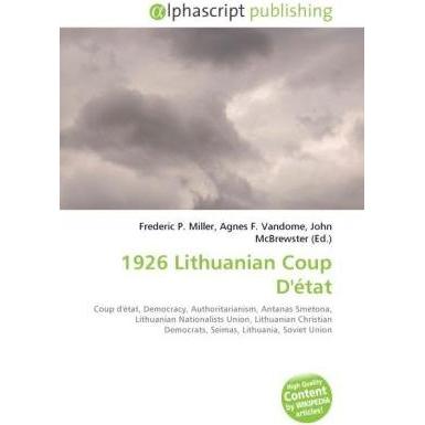 1926 Lithuanian Coup D'état, Fachbücher von Agnes F. Vandome, Frederic P. Miller, John McBrewster