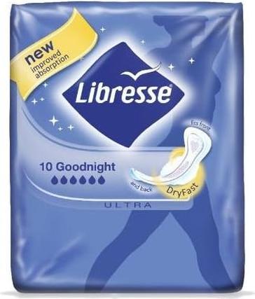 Actual product image Libresse Ultra Thin Goodnight Wings 10 Pieces (10 x)