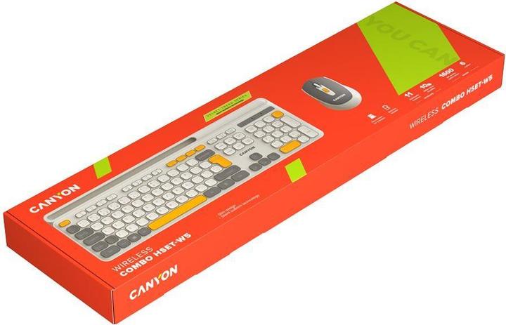 Produktbild Canyon Computertastatur HSET-W5 DE Tastatur+Maus AAA+AA Kabellos Beige (DE, Kabellos)