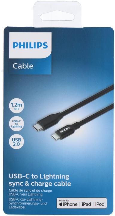 Actual product image Philips - USB-C to Lightning cable - DLC3104L/03 - iPhone charging cable (1.20 m)