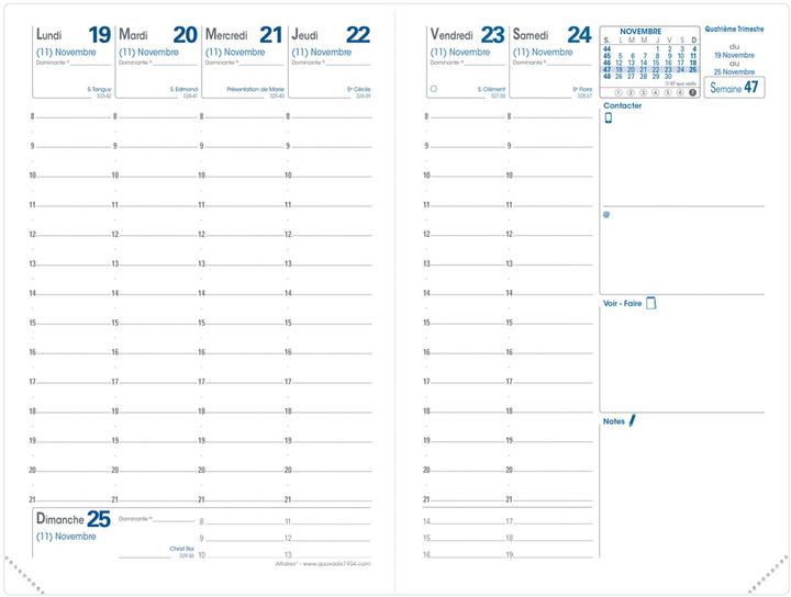 Actual product image Quo Vadis Agenda Affaires Club 2025 0041420Q 1W/2S light blue FR 10x15cm (10x15, 1 week / 2 pages)