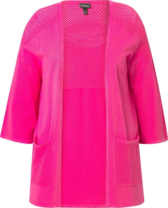 Produktbild Ulla Popken Jersey-Jacke, Mesh, Oversized, V-Ausschnitt, 3/4-Arm (56)