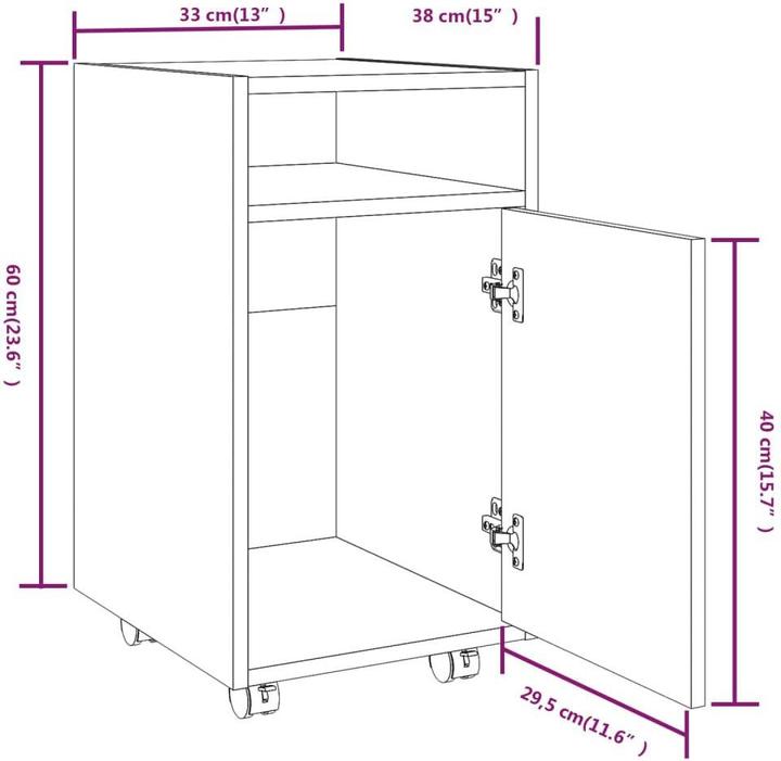 Actual product image vidaXL Seitenschrank (33 x 38 x 60 cm)
