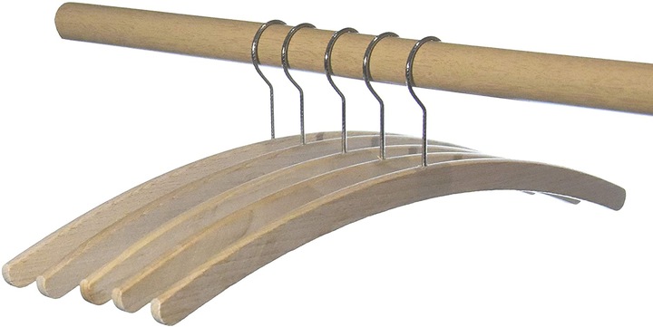 Produktbild Hagspiel Kleiderbügel aus Buchenholz, 90 Stk.,roh, Standard (90 x)