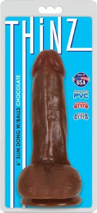 Actual product image Pipedream Fine Dildo With Testicles Thin Chocolate 15'25 cm
