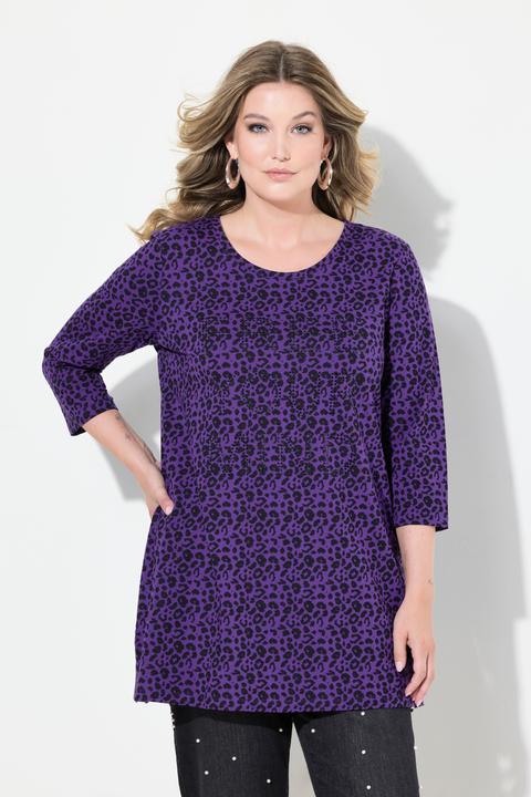 Produktbild Miamoda Longshirt, Leomuster, Glitzer-Statement, 3/4-Ärmel (44)