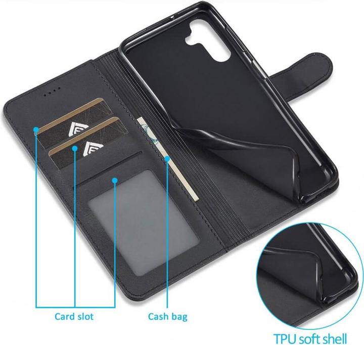 Produktbild LC.Imeeke Galaxy A15 - Leder Etui Hülle schwarz (Samsung Galaxy A15)