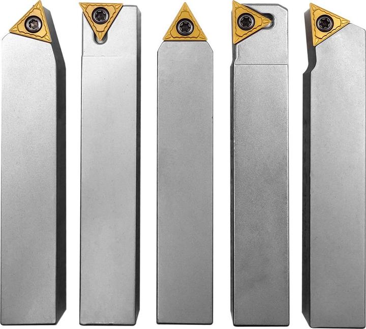 Actual product image Paulimot Turning tool set with inserts, nickel-plated, 16 mm, 5-piece