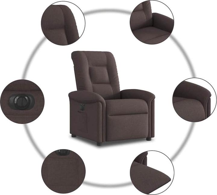 Produktbild vidaXL Relaxsessel Elektrisch Dunkelbraun Stoff