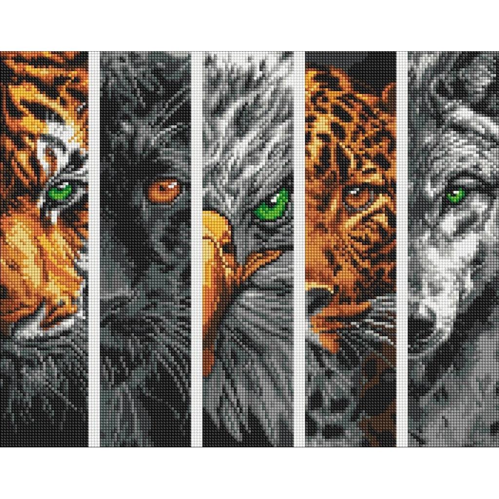 Ideyka Diamond Painting - Die Raubtiere mit Rahmen 40 x 50 cm (AMO8046)