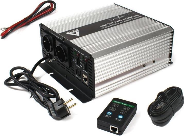 Actual product image Digital Uninterruptible Power Supply (UPS + AVR) AZO 12V UPS-1200SR Sine 1200W/600W 12V/2... (1200 VA, 600 W, Line-interactive UPS)