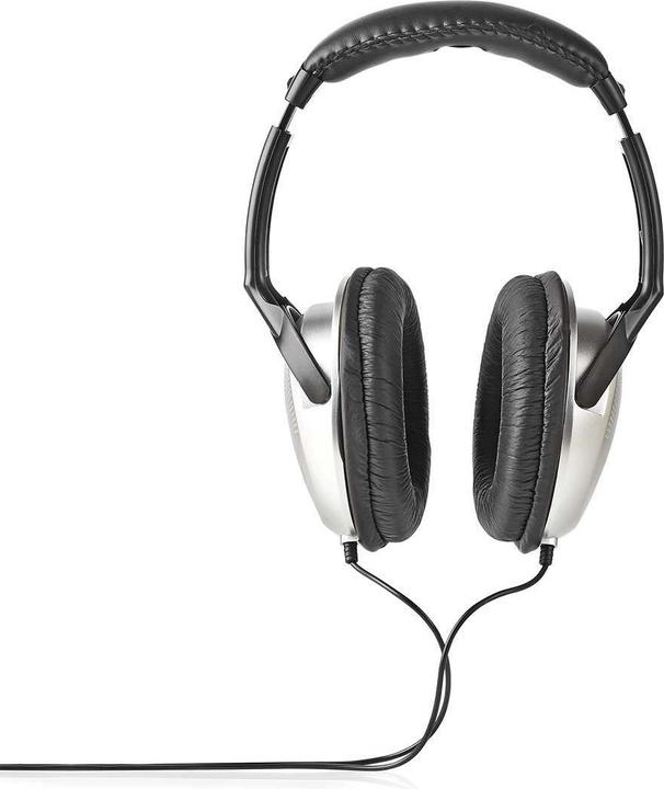 Nedis Over-Ear Headphones Wired | Cord length: 2.70 m | Volume control | Black / Silver (Cable)