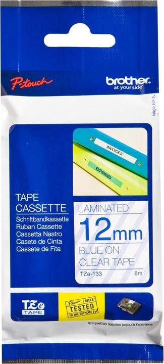 Actual product image Brother Tze-133 (1.20 cm, Transparent, Blue)