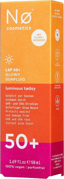 Image du produit Nø Cosmetics Fluide solaire glowy (SPF 50+, 50 ml)