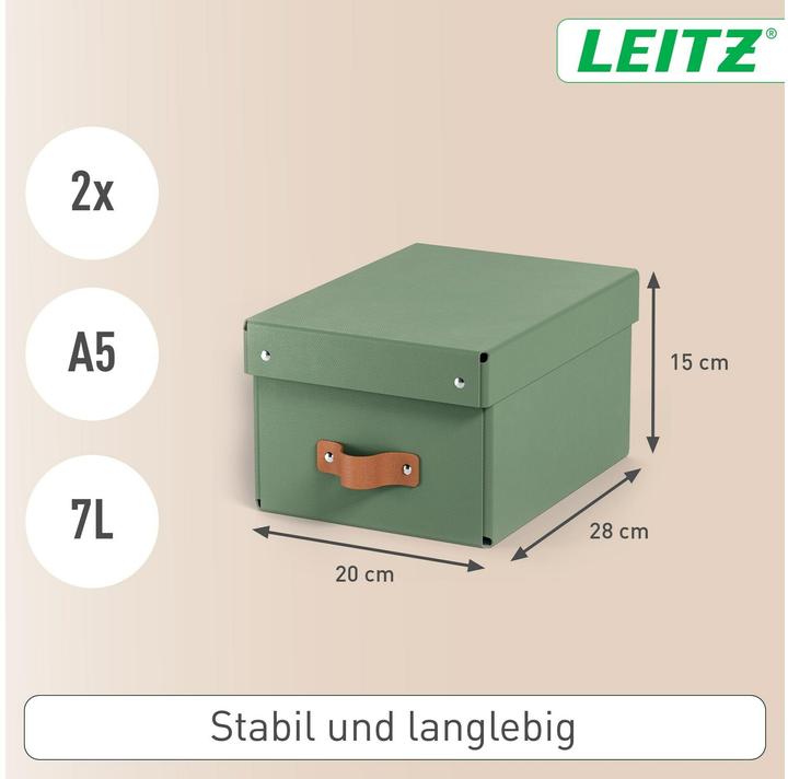 Produktbild Leitz Archivbox Puro Recyclingkarton Klein mit Deckel (A5)