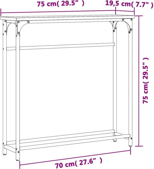 Image du produit vidaXL Konsolentisch (19.50 x 19.50 x 75 cm)