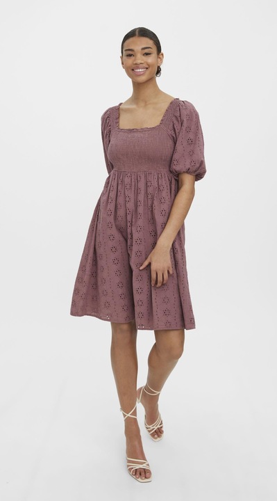 Produktbild Vero Moda Gesmoktes Broderie Anglaise Minikleid (XS)