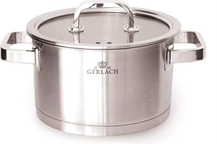 Gerlach Prestige 9-Piece Cookware Set with Glass Lids and Steamer Basket (Stainless steel)