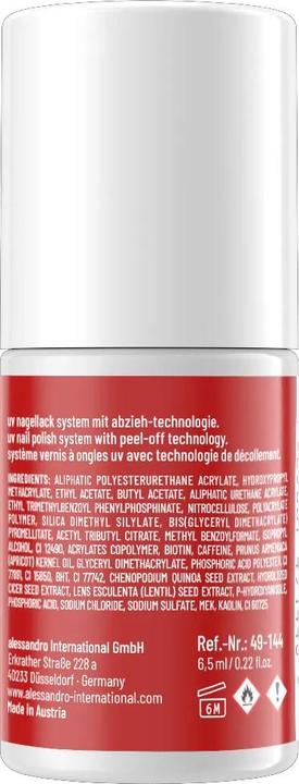 Actual product image Alessandro ALESSAN Striplac UV Colour Sec Red 6.5ml (144 Secret Red, UV gel varnish)