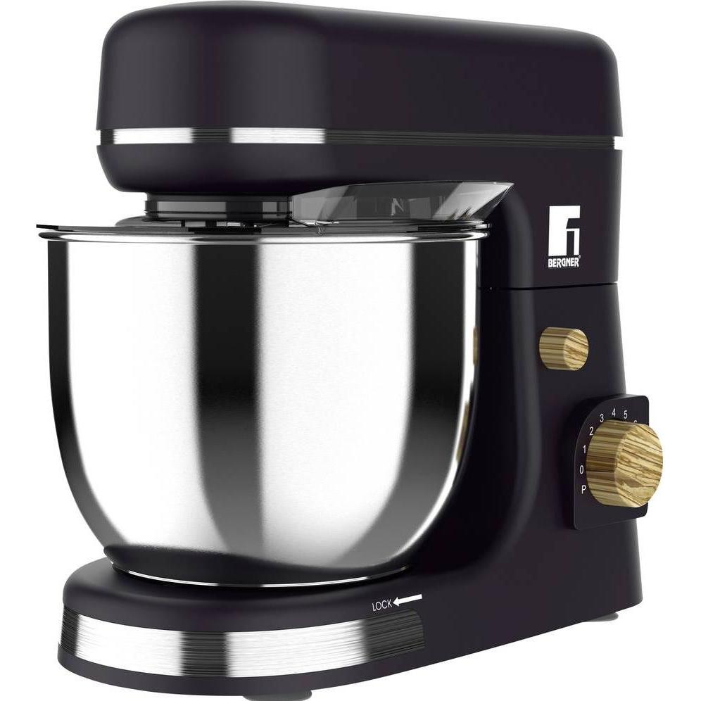 Thumbnail - Bergner BG-51036-GY Knetmaschine, Küchenmaschine, Silber, Schwarz, Braun