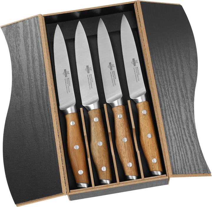 Actual product image Steakchamp Steak knives set of 4 carbon steel, wood (4 Piece, Knife)