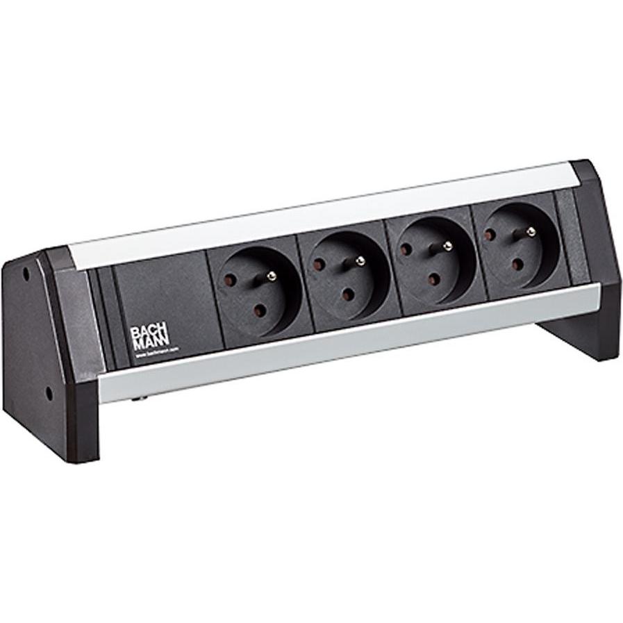 Thumbnail - Bachmann, Steckdosenleiste, Desk 1 - 4 AC-Ausgänge - Indoor - Typ E - Aluminium - Kunststoff - Schwarz - Sil (4 x, CEE 7...