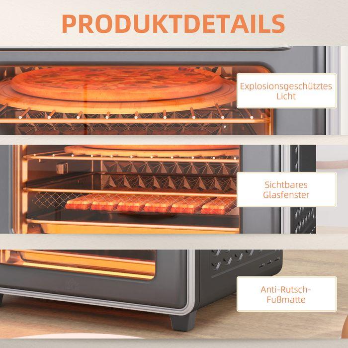 Immagine prodotto Swisshandel24 Minibackofen mit Umluft 20L Mini Ofen mit Backblech, Grillrost und Krümelblech, 90-230°C
