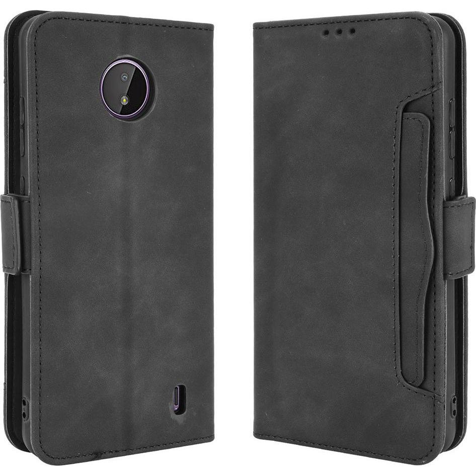 Cover-Discount Nokia C20 - Etui mit vielen Kartenfächer schwarz (Nokia C20), Smartphone Hülle, Schwarz