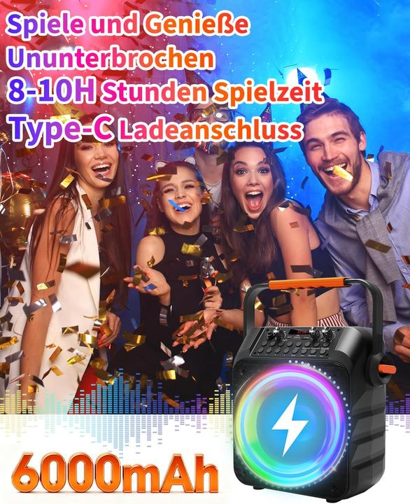 Actual product image Omeyo Karaoke-Maschine mit drahtlosen Mikrofonen und PA-System (Active)